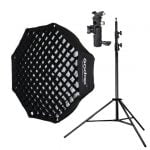 Godox 120cm / 47" Umbrella Softbox Grid + Lightstand + Flashholder