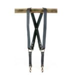 Dual Camera Harness Leather Strap, Handmade - Black
