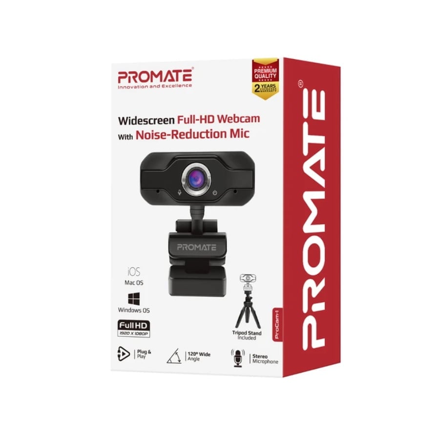 ProCam-1 Widescreen Full-HD Webcam With Noise-Reduction Mic - Image 6