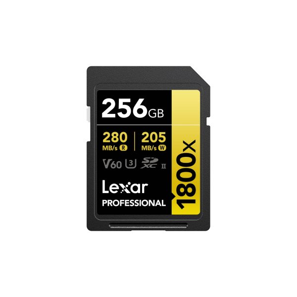 Lexar 256GB Professional 1800x UHS-II SDXC Memory Card (GOLD Series)