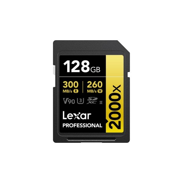 Lexar® Professional 128GB 2000x SDHC™/SDXC™ UHS-II Card GOLD Series
