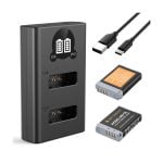 K&F Concept 2 Pack NB-13L Battery and Dual Slot Charger