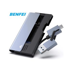 BENFEI M.2 NVME SATA SSD Enclosure, 10 Gbps USB Type-C/Type-A to NVME PCI-E SATA M-Key