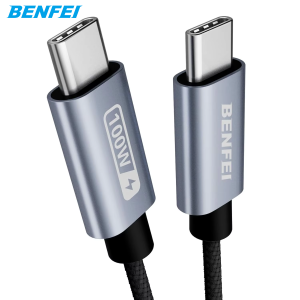 BENFEI USB C Fast Charging Cable(100W 6.6ft), Tangle-Free Silicone USB C Cable, Woven Design Aluminum Shell