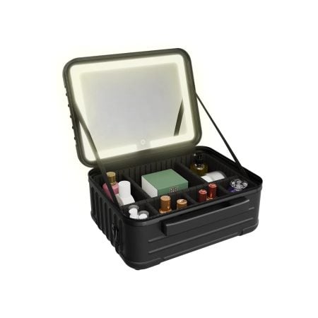 Porodo Lifestyle Travel Makeup Bag with Detachable LED Mirror