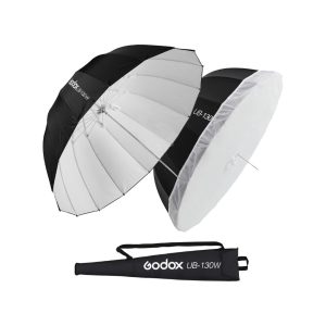 Godox UB-130W 130cm Parabolic Umbrella White + Diffuser