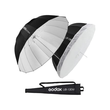 Godox UB-130W 130cm Parabolic Umbrella White + Diffuser
